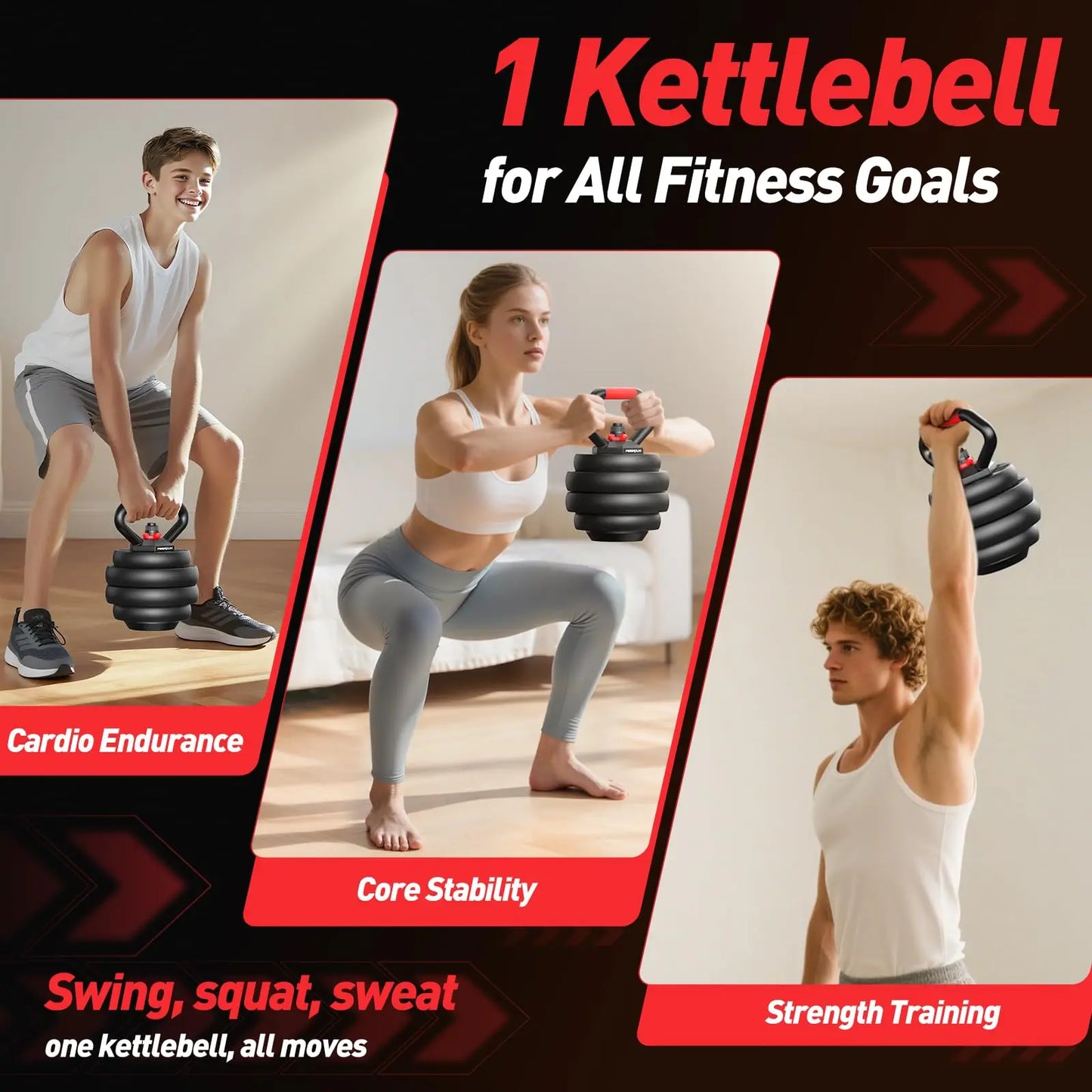 FITPLAM 5-in-1 Adjustable Dumbbell Set (20–90 LB)