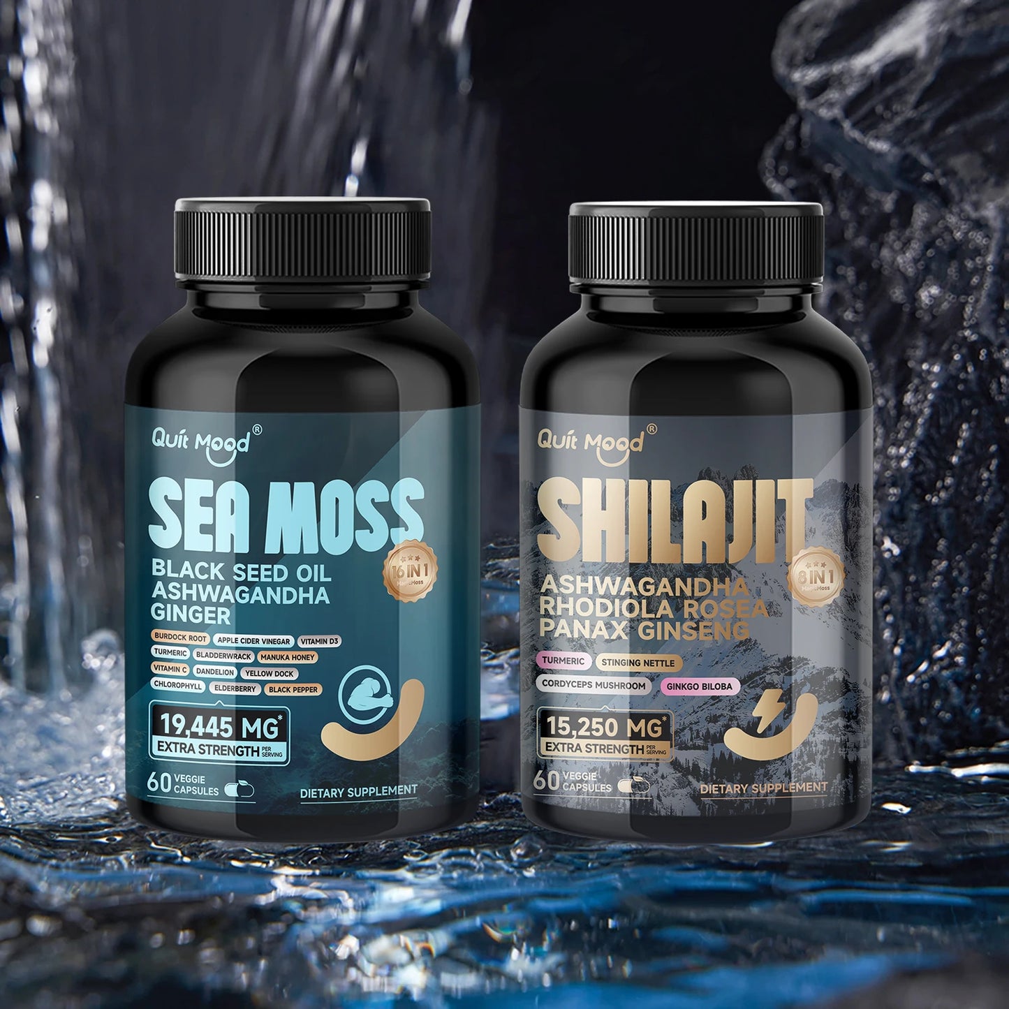 Shilajit 9000 Panax Ginseng 1500MG Ashwagandha 2000MG Rhodiola Rosea 1000MG, Turmeric 500MG, Gingko Biloba 500MG, Stinging Nettl