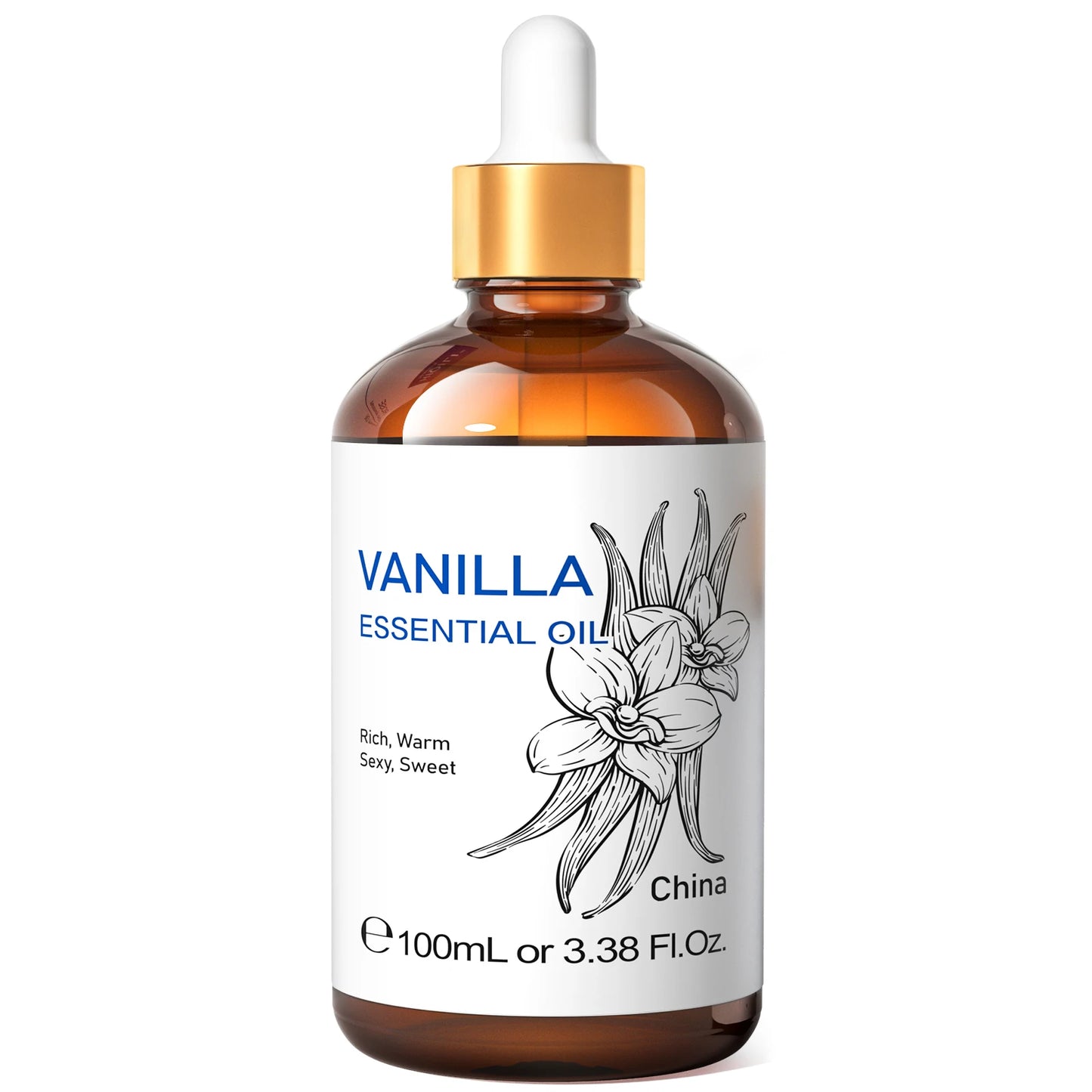 HIQILI 100ml Natural Essential Oil, Geranium/Tea Tree/Rosemary/Rose/Vanilla/Lavender/Peppermint, Used For Humidifiers/Diffusers