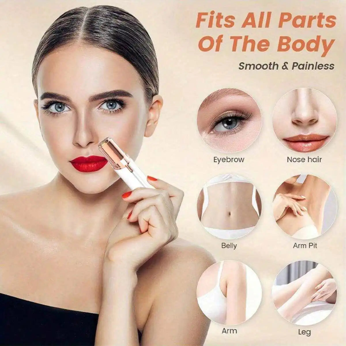 Women's Facial Hair Remover, Mini Epilator, Electric Shaver Portable Bikini Trimmer, Suitable For Lip, Chin, Underarm, Peach Fuzz, Fingers, Neck, Cheeks, USB Rechargeable (Gold And White)