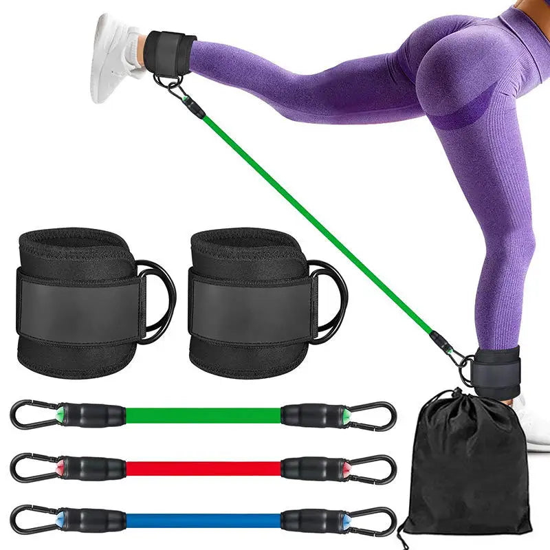 6 Pcs Color Ankle Bands Set, Elastic Resistance Bands for Leg Glute Exercise, Fitness Training & Rehab