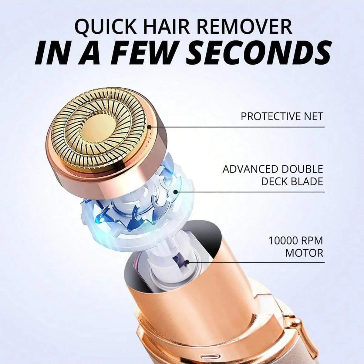 Women's Facial Hair Remover, Mini Epilator, Electric Shaver Portable Bikini Trimmer, Suitable For Lip, Chin, Underarm, Peach Fuzz, Fingers, Neck, Cheeks, USB Rechargeable (Gold And White)