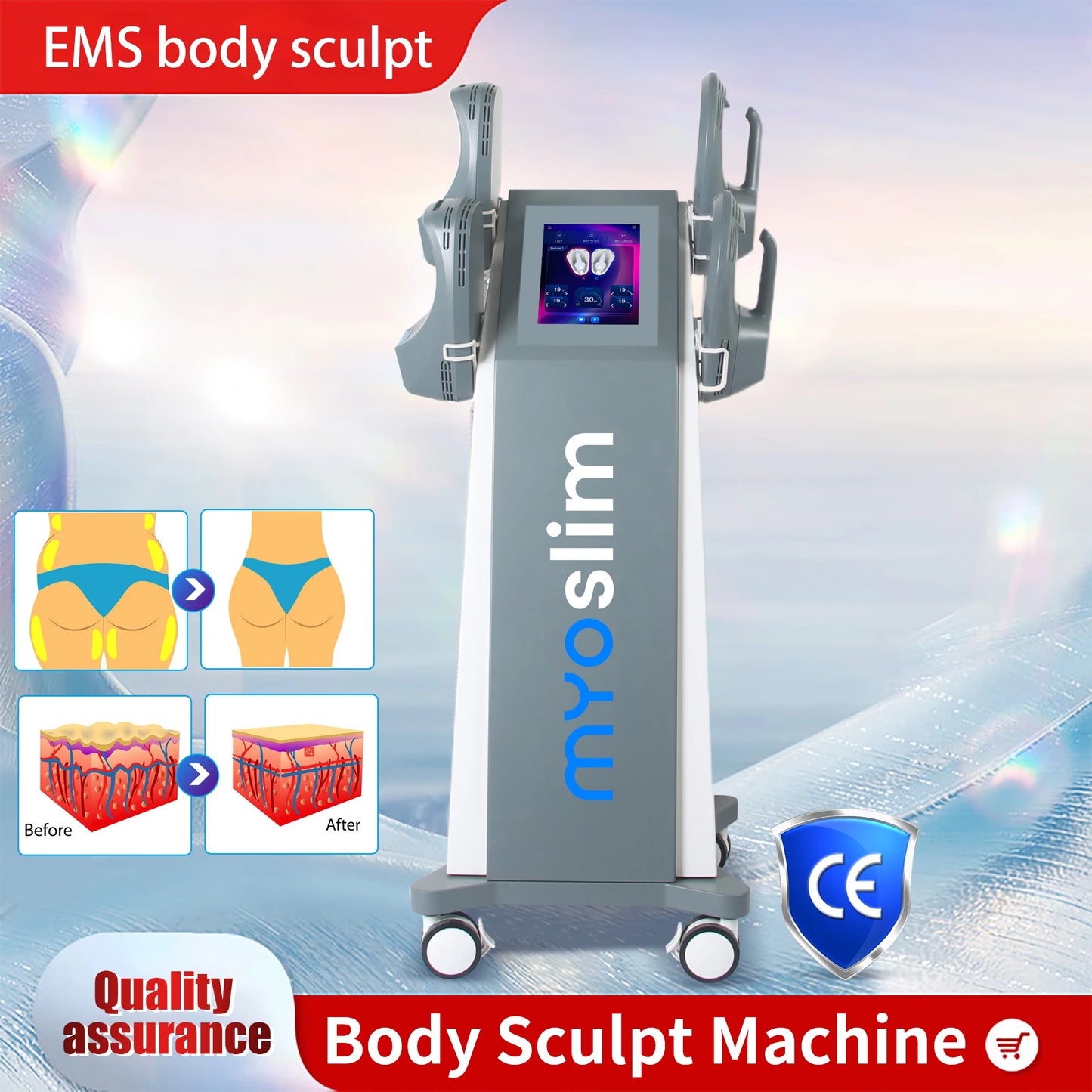 MYOslim NEO 6500W RF Machine Body Sculpting Fat Burning EMSzero Slimming Beauty Equipment Pelvic cushion Home or Salon