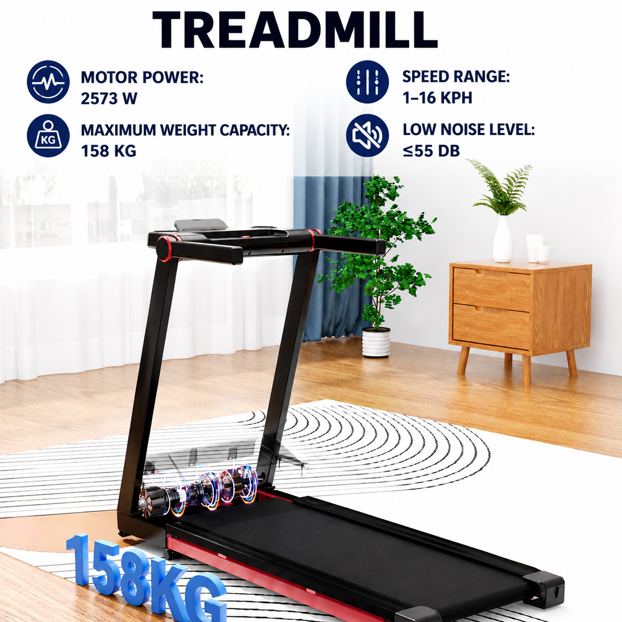 3.5HP Foldable Treadmill 350lbs Adjustable 6% Incline Walkingpad for Home/Office LCD APP Data Treadmills 10MPH Exercise Machine