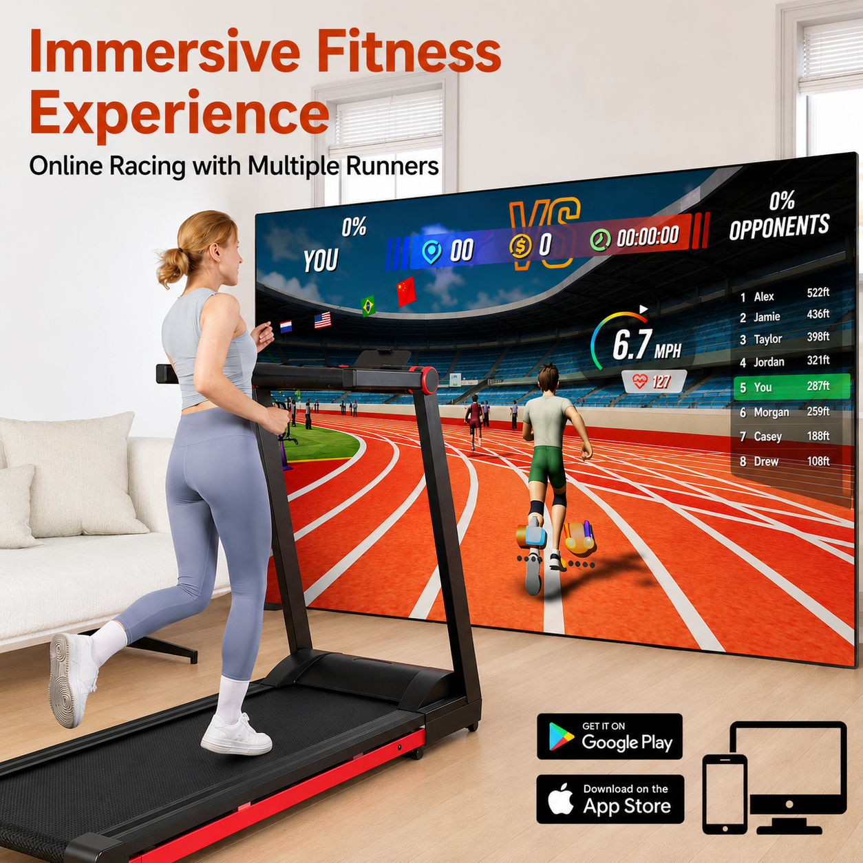 3.5HP Foldable Treadmill 350lbs Adjustable 6% Incline Walkingpad for Home/Office LCD APP Data Treadmills 10MPH Exercise Machine